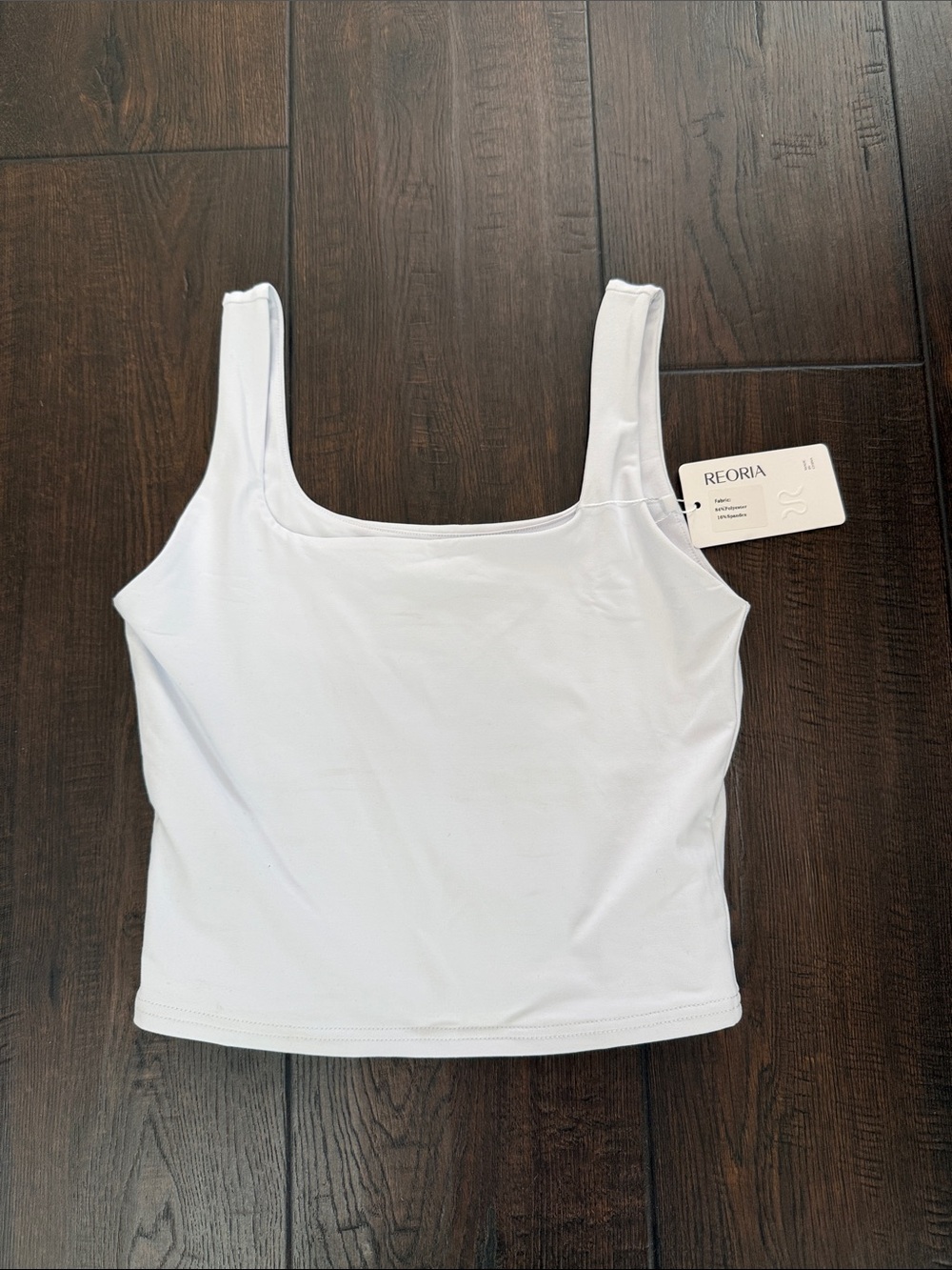 ReoRia White Square Neck Tank Small NWT